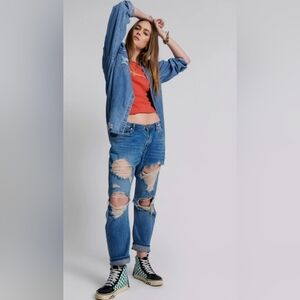 One Teaspoon Distressed Blue Denim. Size 24. NWT